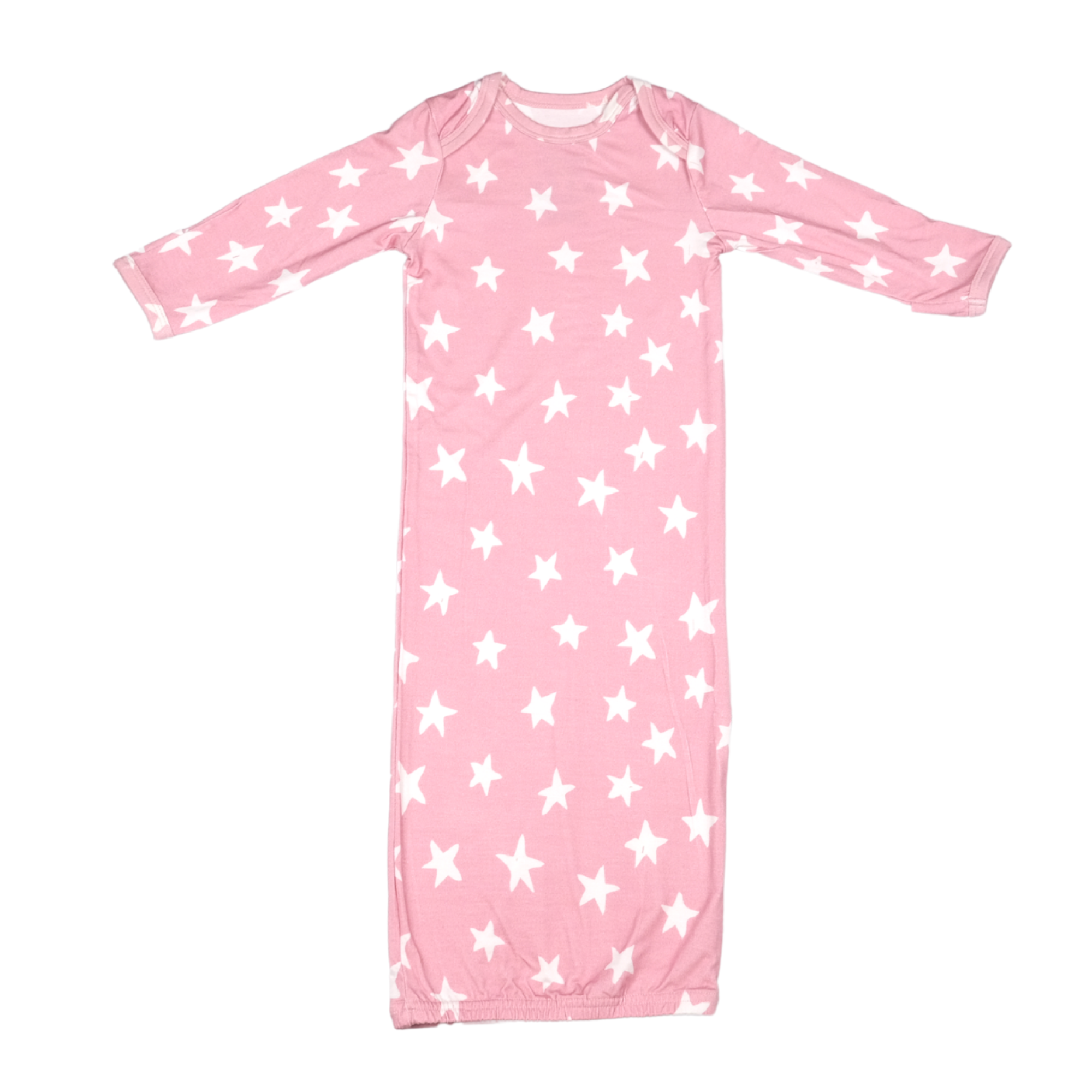 Stars Printed Terry Stuff Dress For New Born Baba In Light Pink Color main image 1
