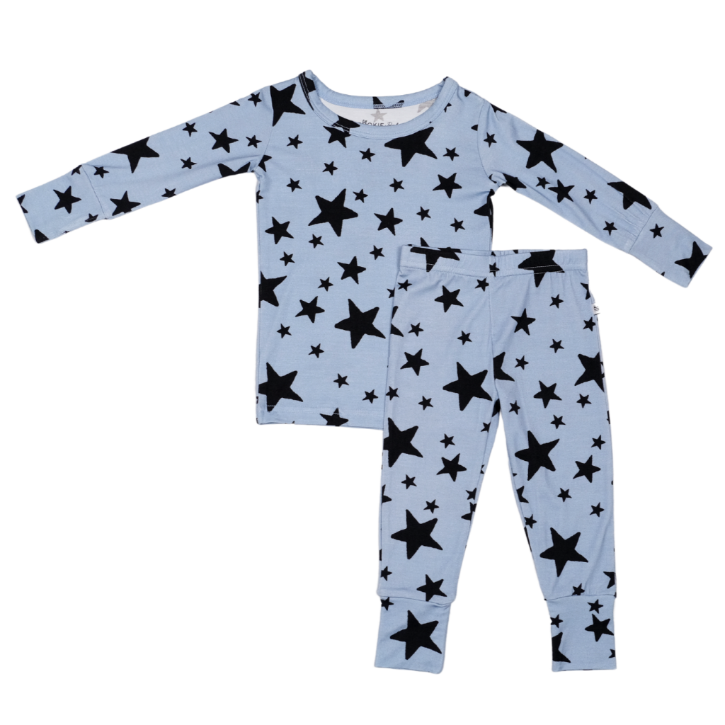 Blue Stars Two Piece Bamboo Viscose Pajamas Pookie Baby Boutique