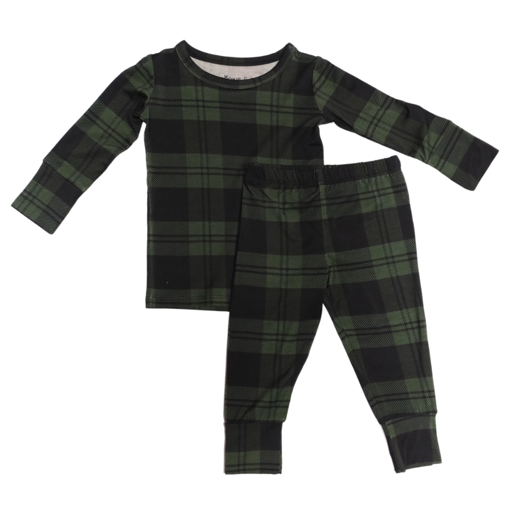 Green Plaid Two-Piece Bamboo Viscose Pajamas – Pookie Baby Boutique