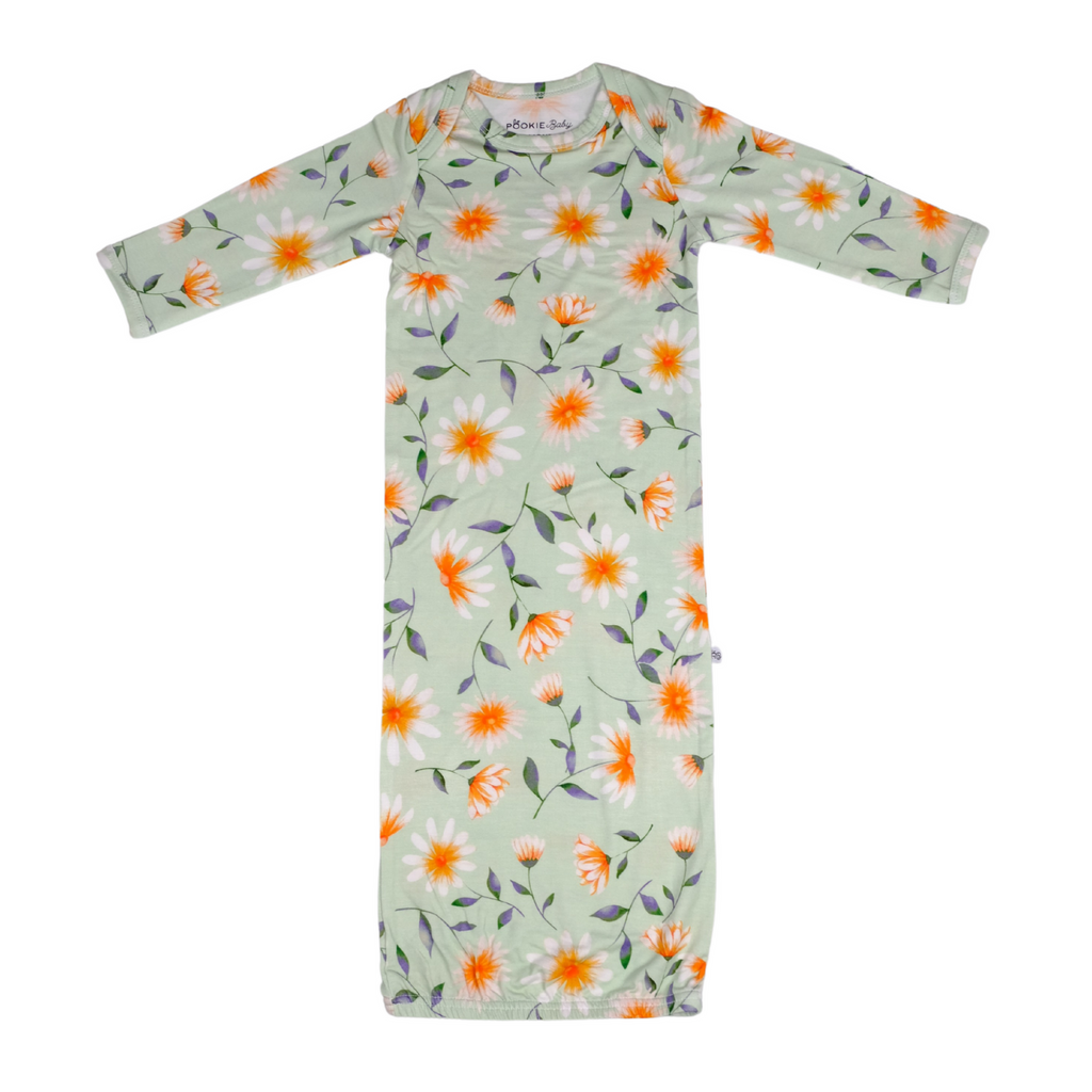 Daisy Floral Bamboo Viscose Newborn Gown