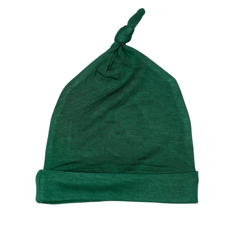 Dark Green Bamboo Viscose Knotted Hat