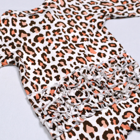 Leopard Bamboo Viscose Pookie Jamas Zipper Footies