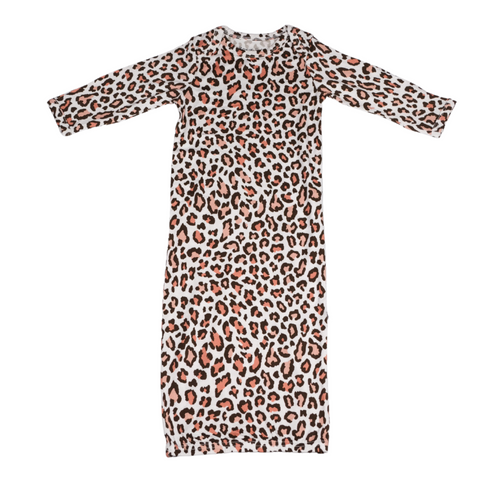 Leopard Bamboo Viscose Newborn Gown