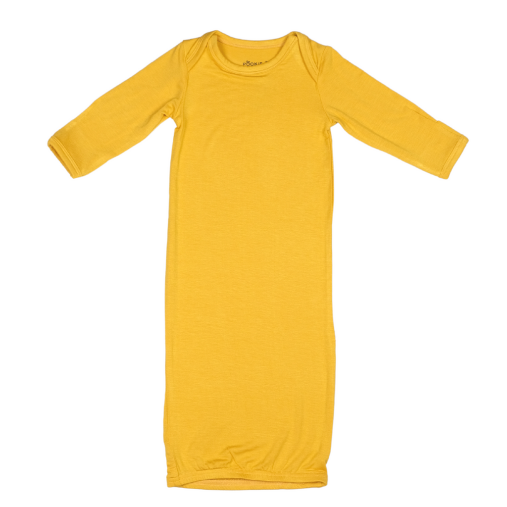 Mustard Yellow Bamboo Viscose Newborn Gown