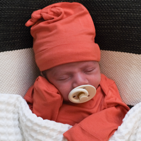 Orange Bamboo Viscose Knotted Hat