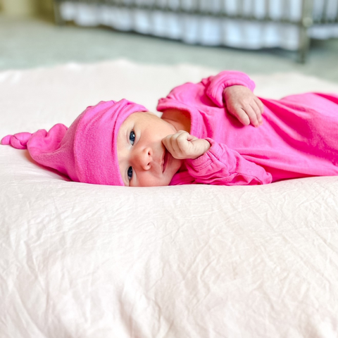 Pink Bamboo Viscose Knotted Hat