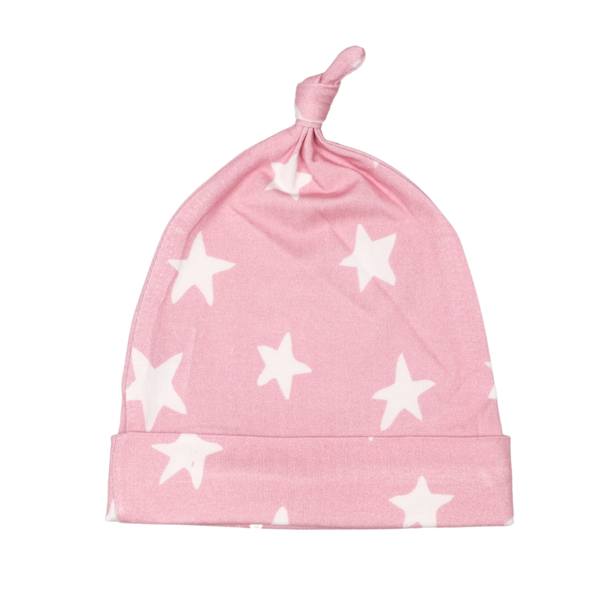 Pink Stars Bamboo Viscose Knotted Hat