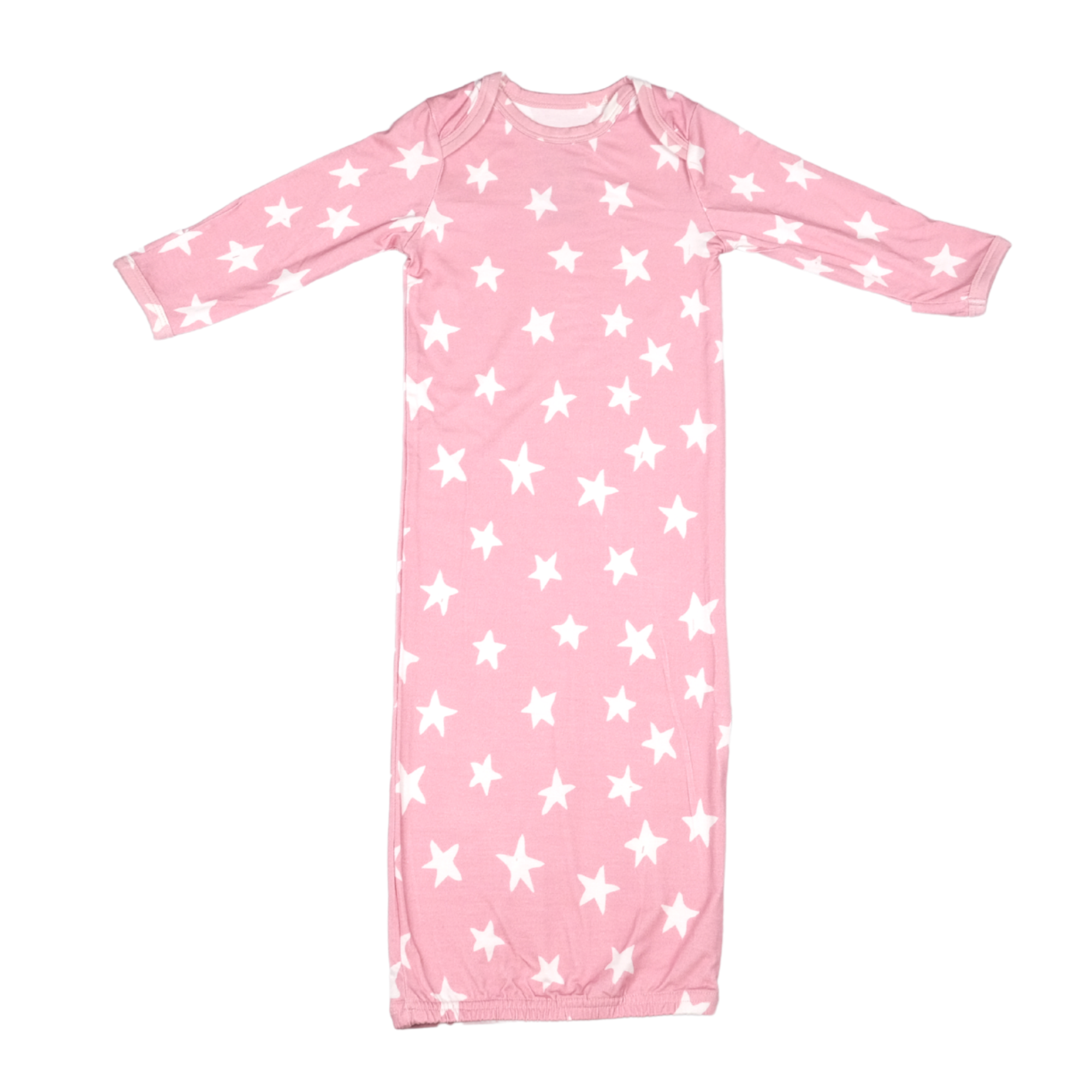 Pink Stars Bamboo Viscose Newborn Gown