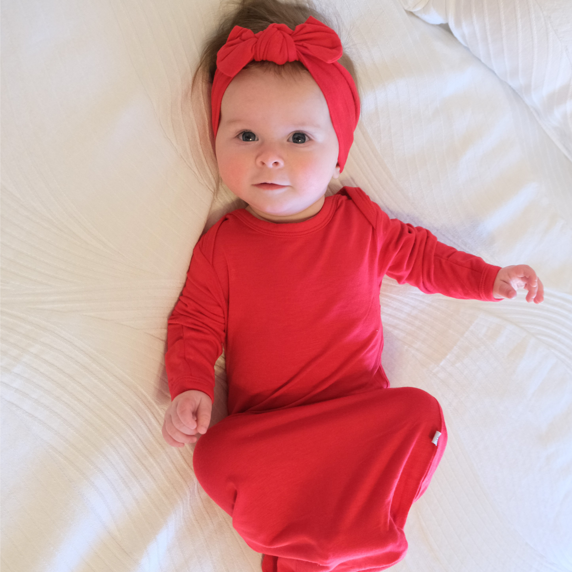 Red Bamboo Viscose Newborn Gown