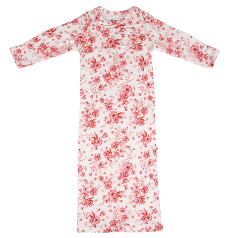 Vintage Floral Bamboo Viscose Newborn Gown