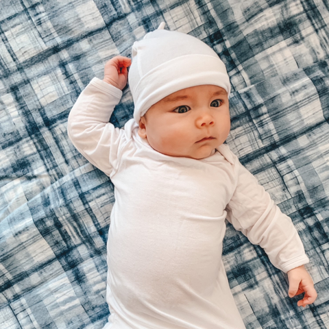 White Bamboo Viscose Knotted Hat