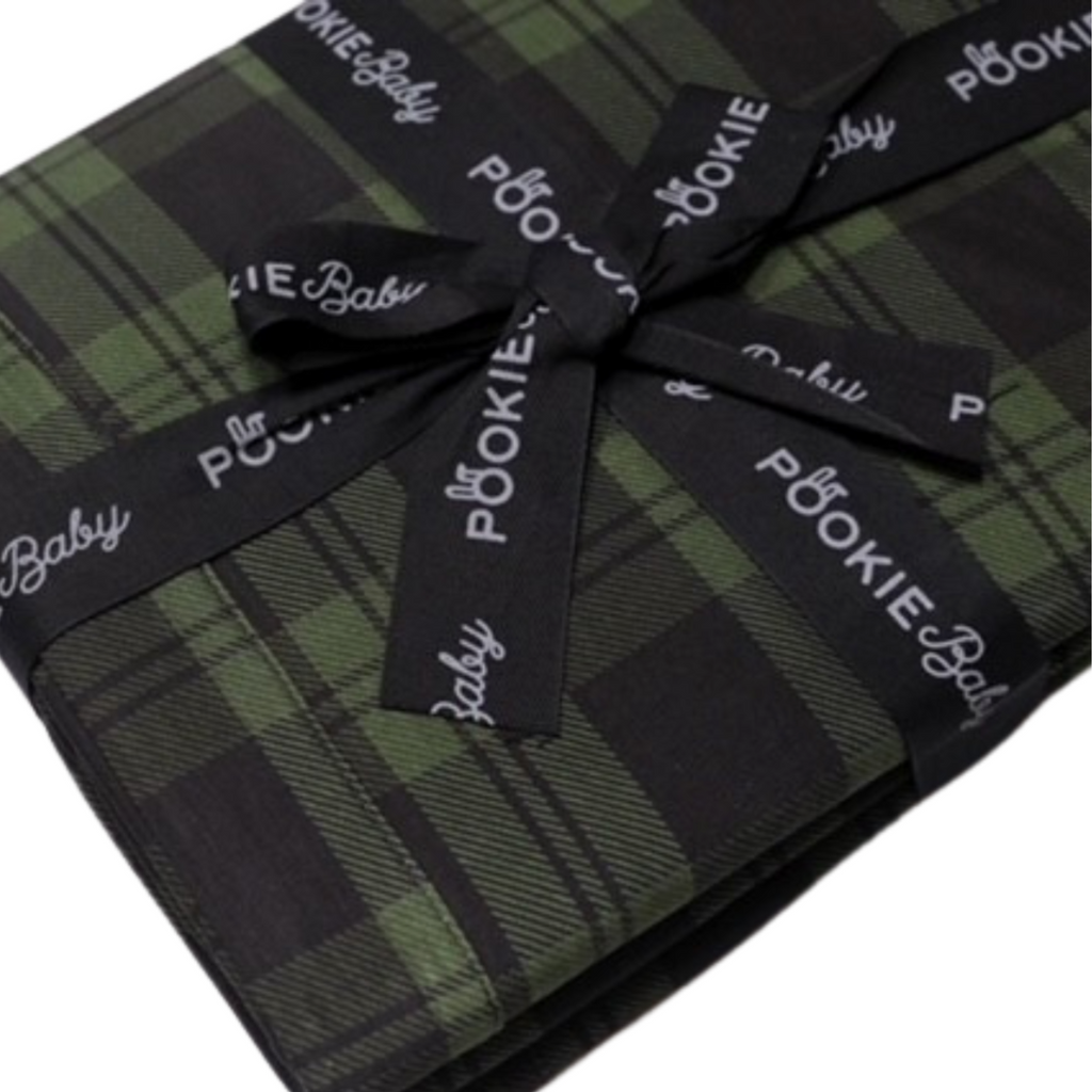 Green Plaid Triple Layer Bamboo Viscose Blanket