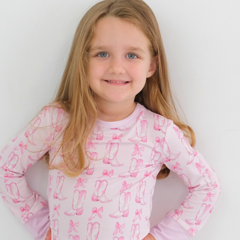 Boots and Bows Two-Piece Pajama Set
