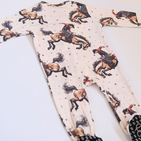 Cowboy Footie Zippered One Piece Pookie Jamas