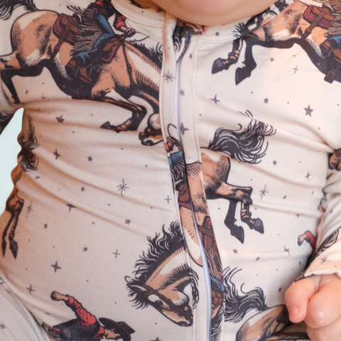 Cowboy Footie Zippered One Piece Pookie Jamas