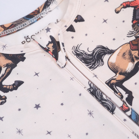 Cowboy Footie Zippered One Piece Pookie Jamas
