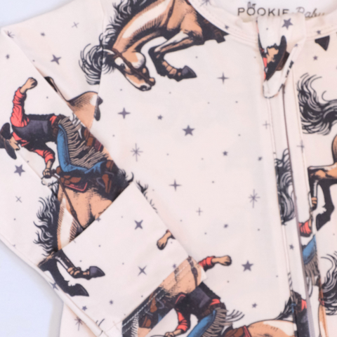 Cowboy Footie Zippered One Piece Pookie Jamas