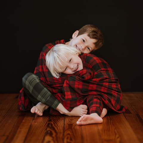 Red Plaid Triple Layer Bamboo Viscose Blanket