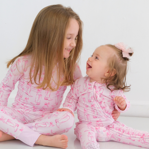 Boots and Bows Two-Piece Pajama Set