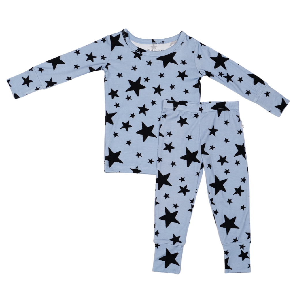 Blue Stars Two-Piece Bamboo Viscose Pajamas