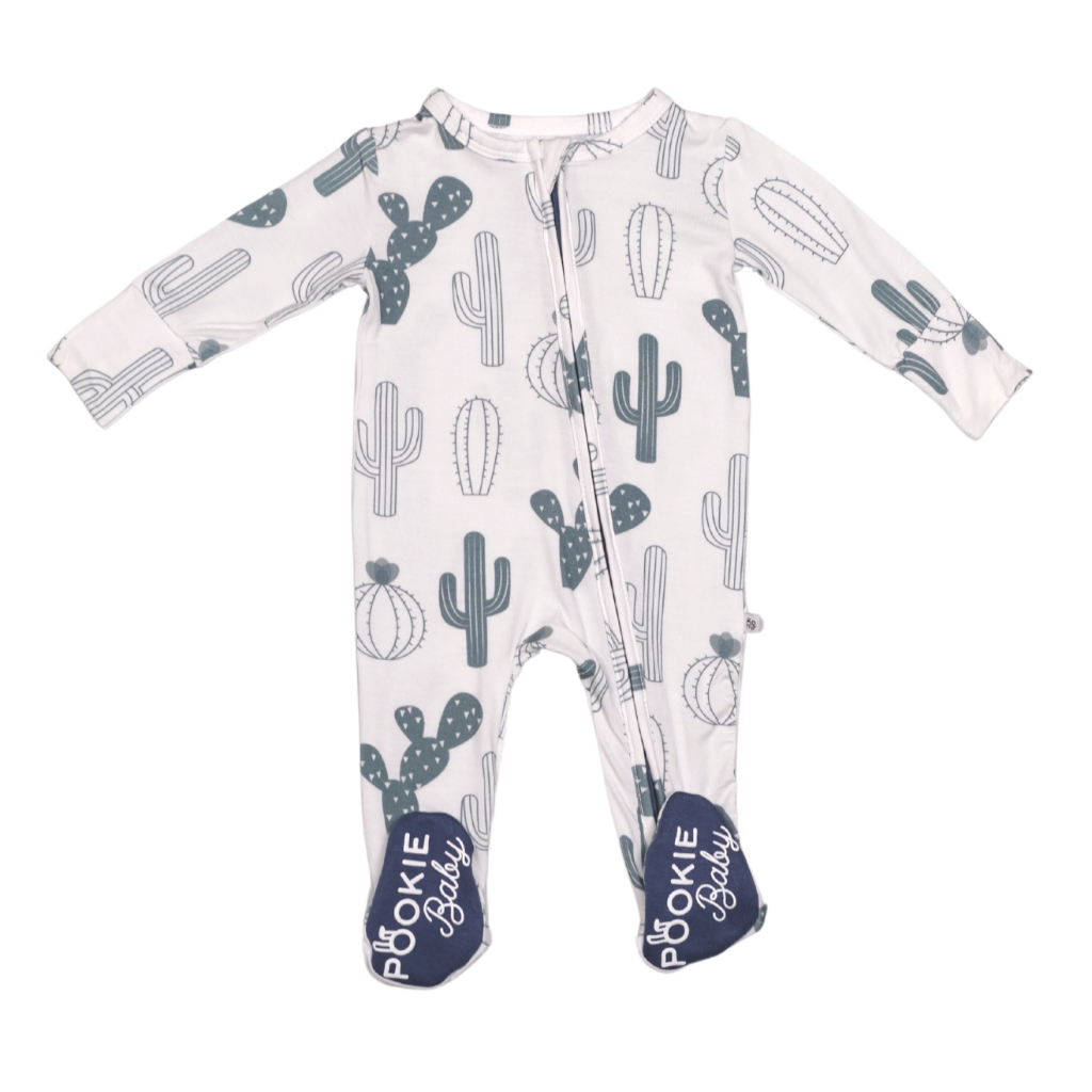 Cactus Bamboo Viscose Pookie Jamas Zipper Footies