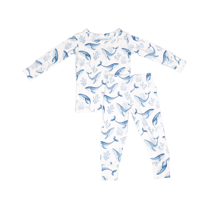 Whale Two-Piece Bamboo Viscose Pajamas