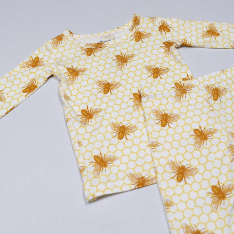 Bees Two-Piece Bamboo Viscose Pajamas